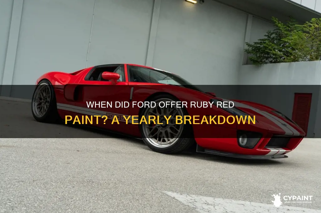 what years did ford have ruby red paint