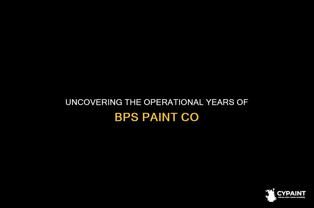 what years were the bps paint co open