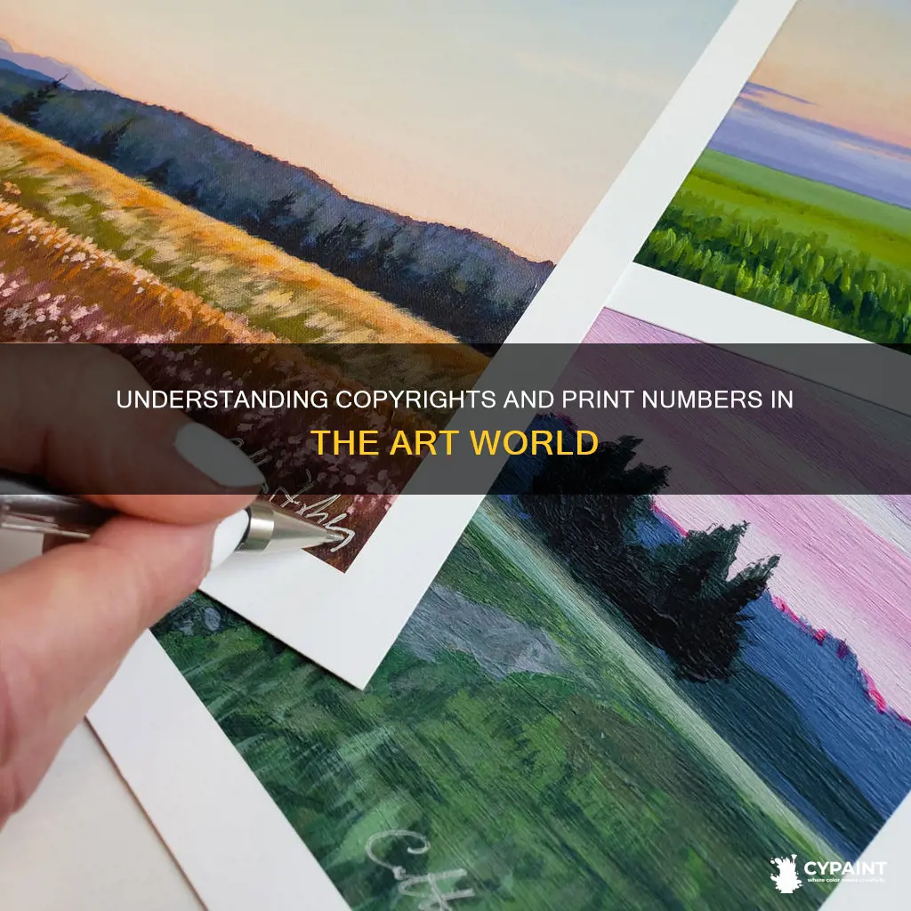 when a painting has a copywirte vs print number