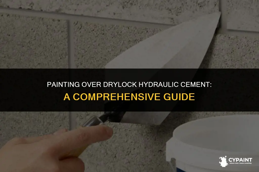 when can drylock hydrilick cement be painted over