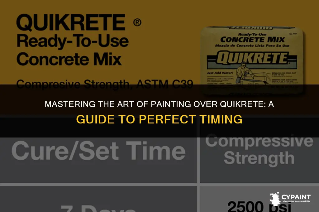 when can i paint over quikrete hydraulic cement set time