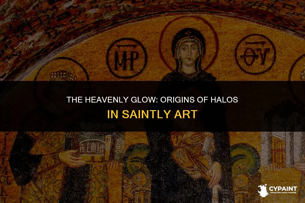 when did halos begin to appear on paintings of saints