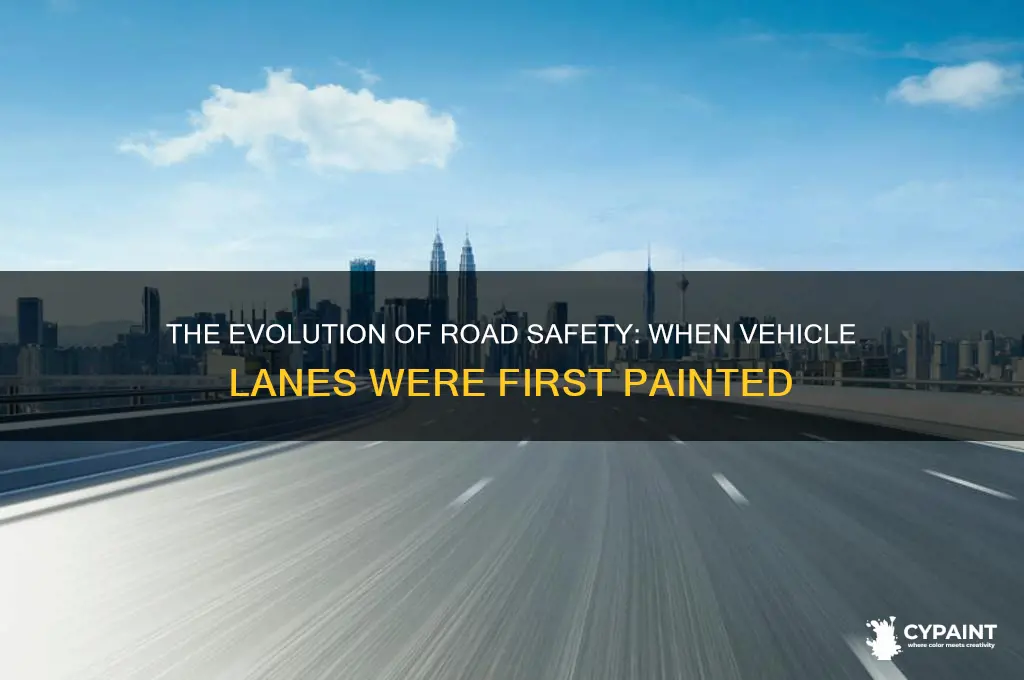 when did they first paint lanes for vehicles