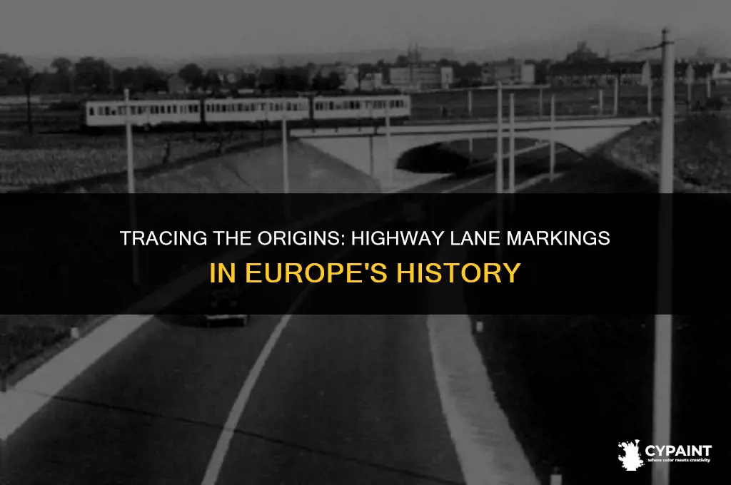 when did they start painting lines on highways in europe