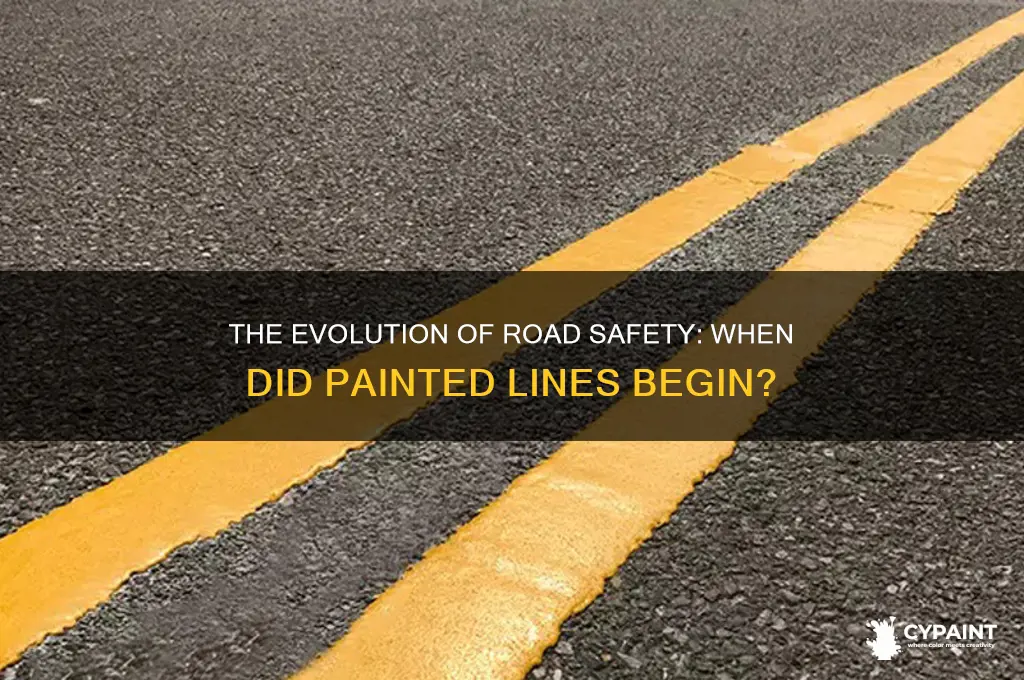 when did they start painting lines on roads