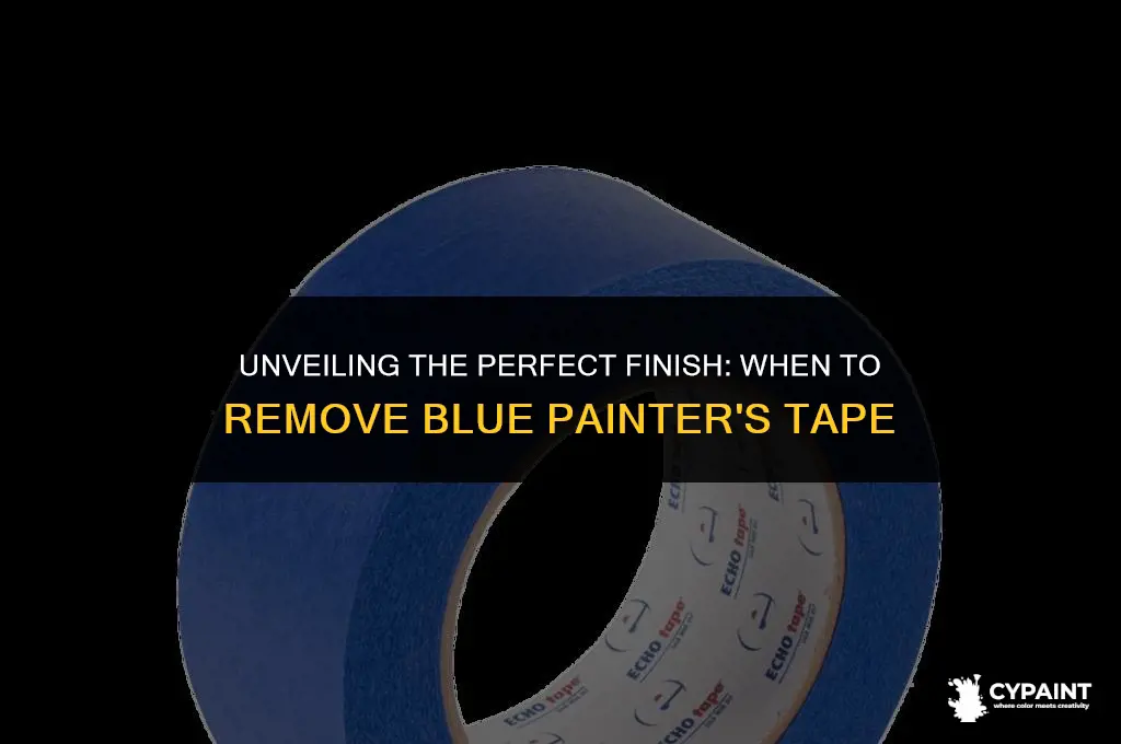 when do you take the blue tape off after painting