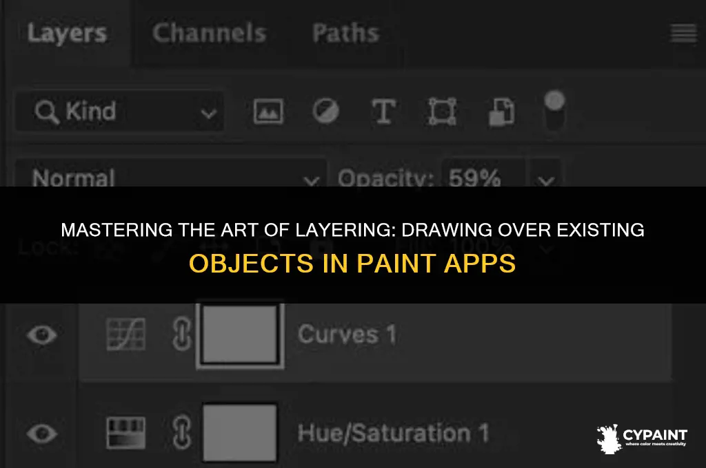 when drawing over an existing object in a paint app