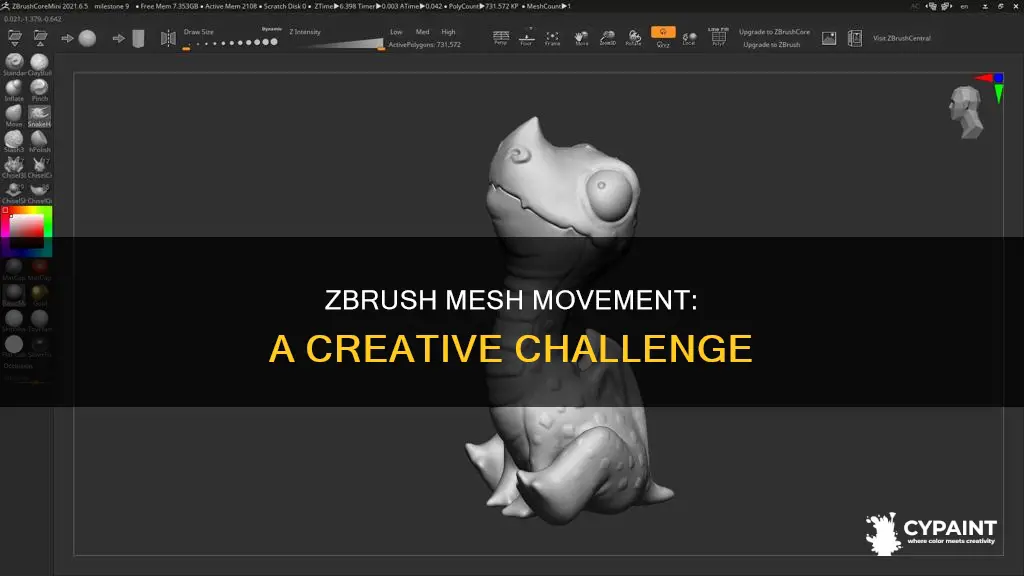 when i try to paint in zbrush themesh moves