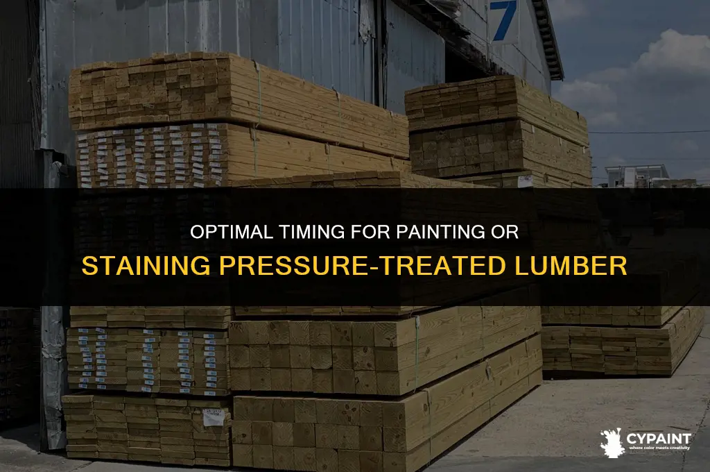when is pressure-treated lumber ready to be painted or stained