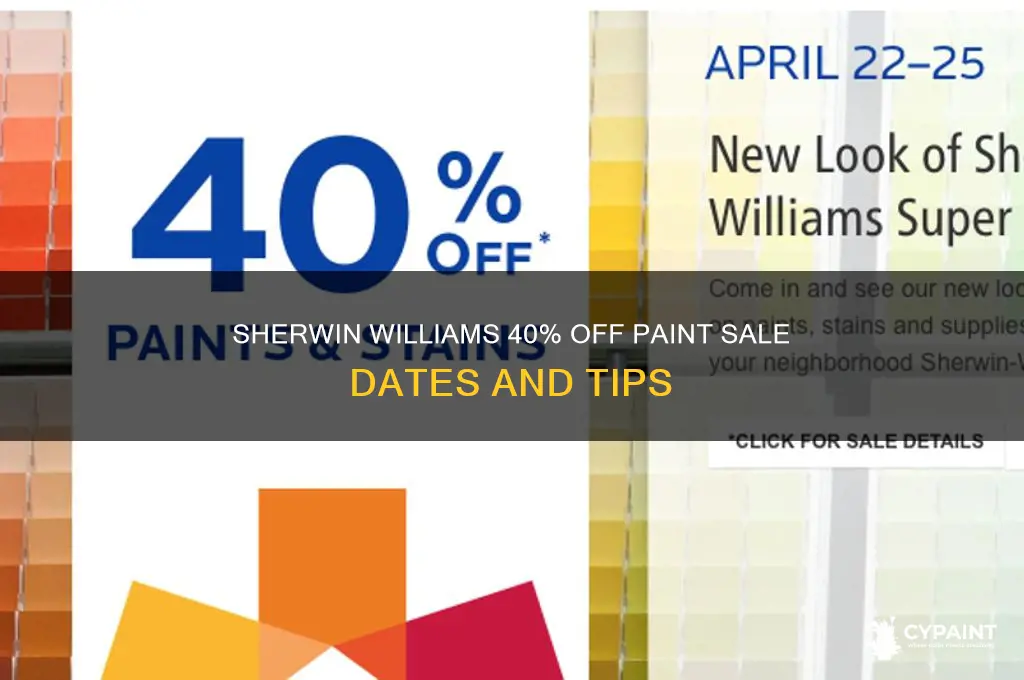 when is sherwin williams 40 off paint sale
