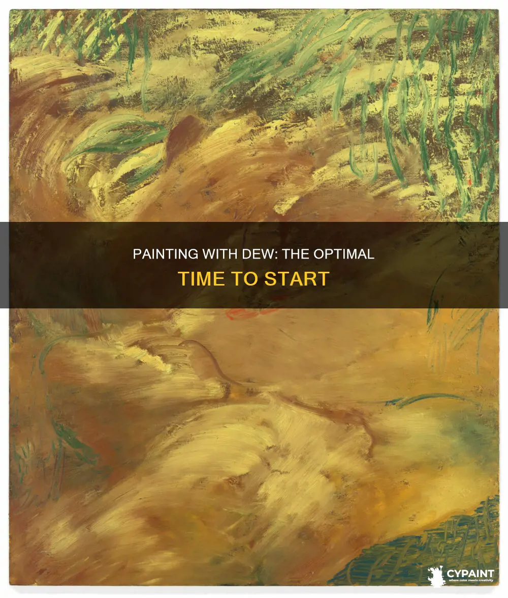 when to paint if dew is on the ground