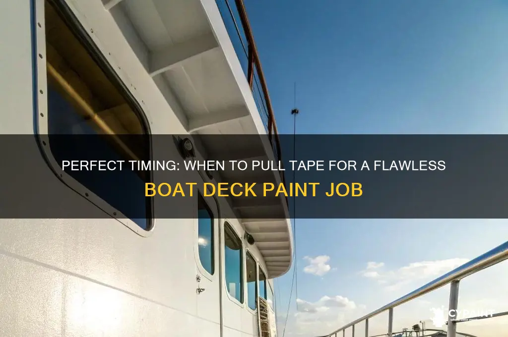 when to pull tape when painting boat deck