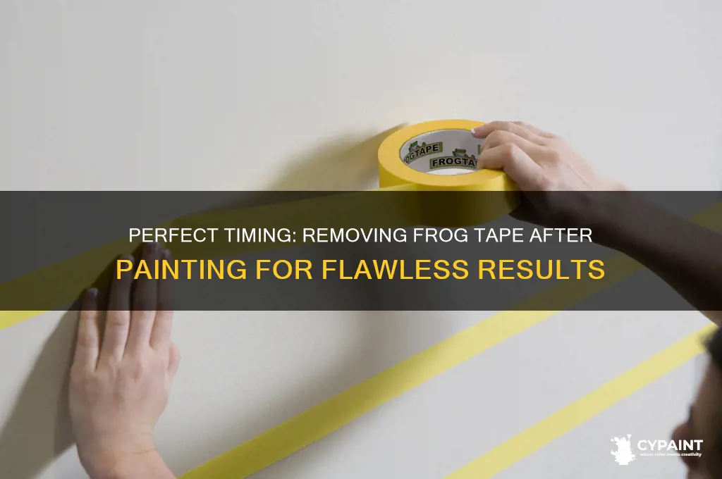 when to take frog tape off after painting