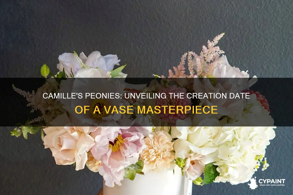 when was camille a vase of peonies painted
