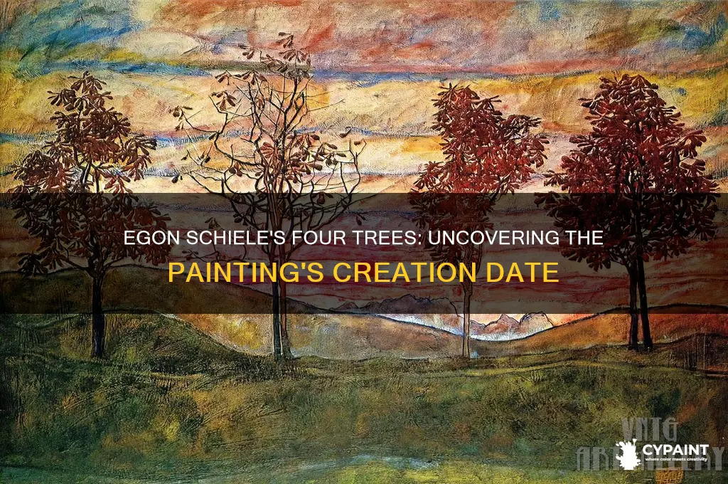 when was four trees painted by egon schiele