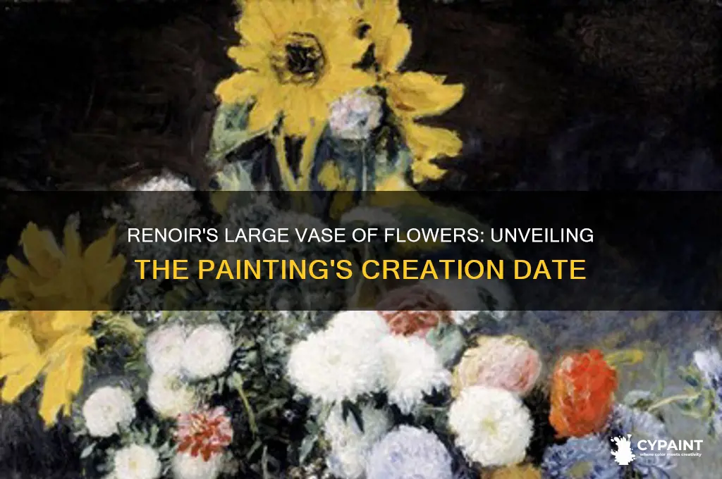 when was large vase of flowers renoir painted