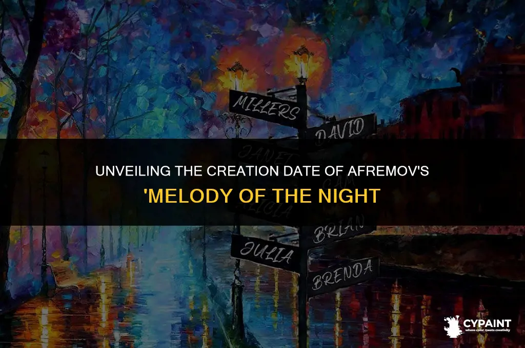 when was melody of the night by leonid afremov painted