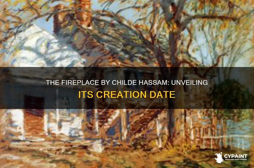 when was the fireplace by childe hassam painted