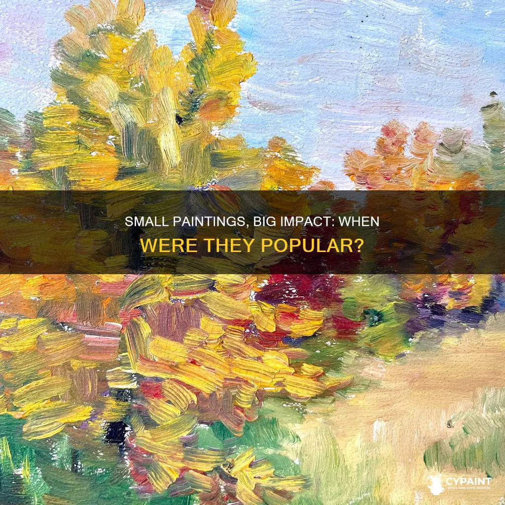 when were small paintings with large thick frames popular