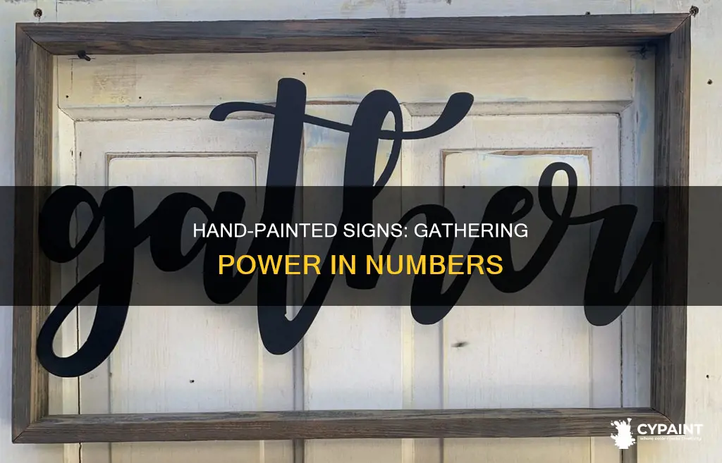 where 2 or 3 are gathered hand painted sign