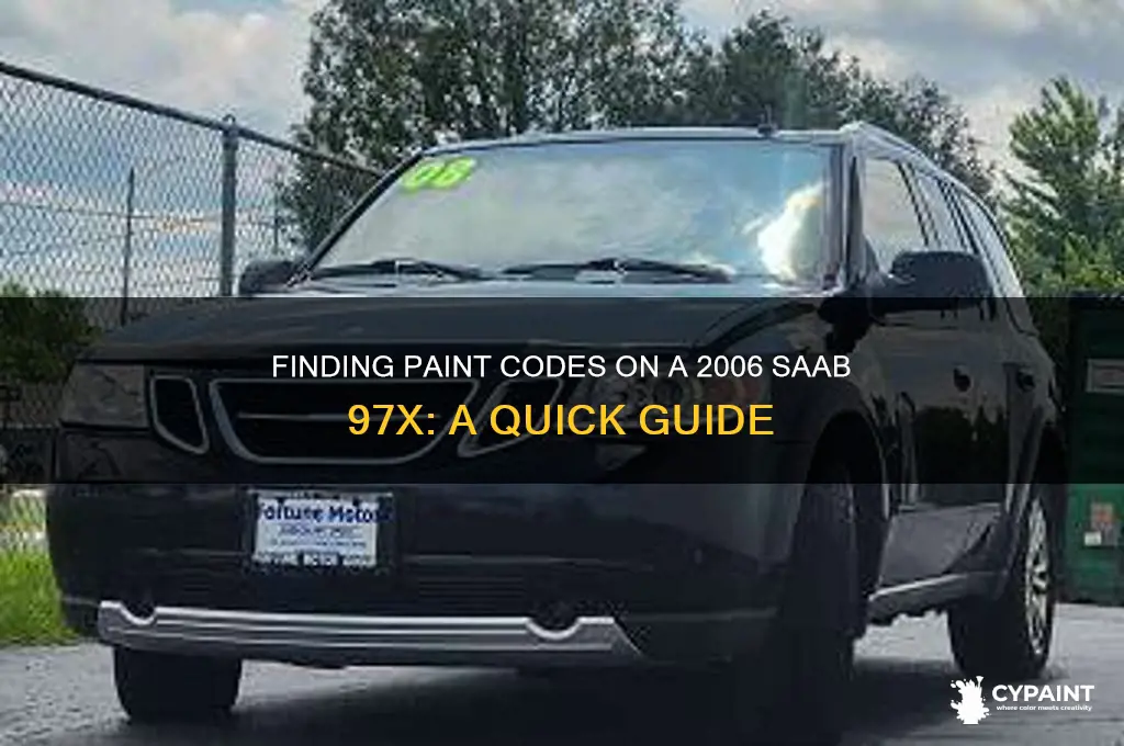 where are paint codes on 2006 saab 97x