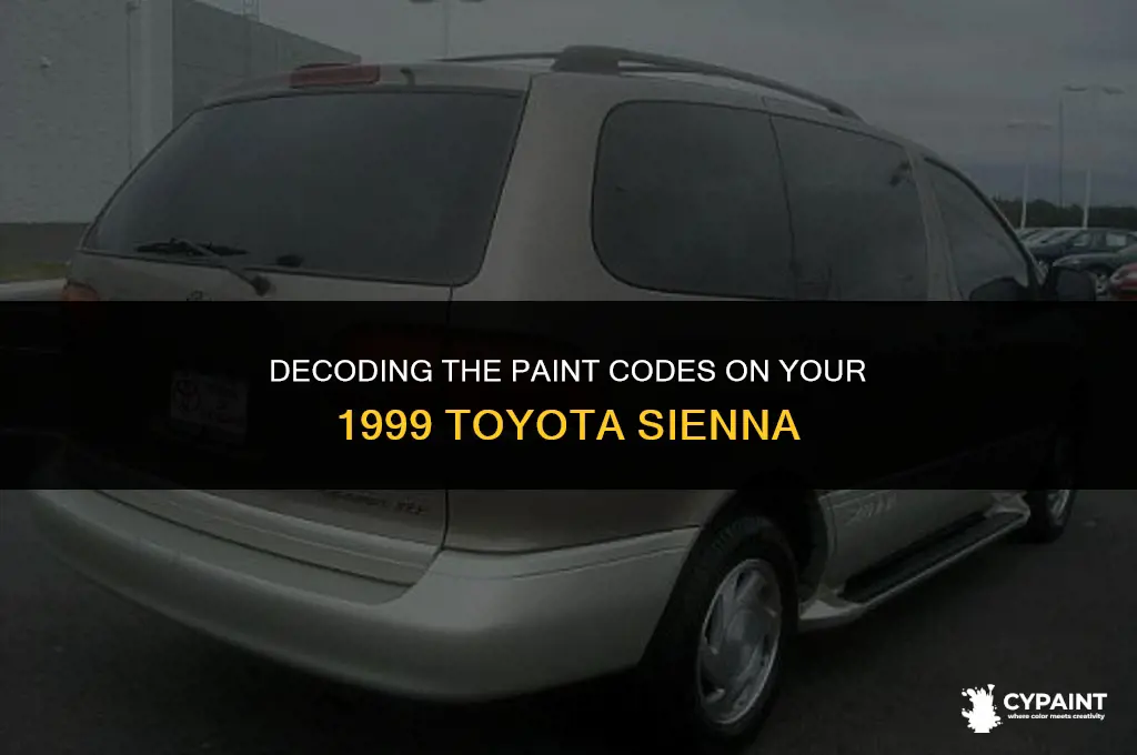 where are the paint codes on a 1999 toyota sienna