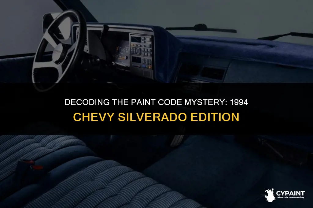 where do find the paint codes on a chevy silverado1994