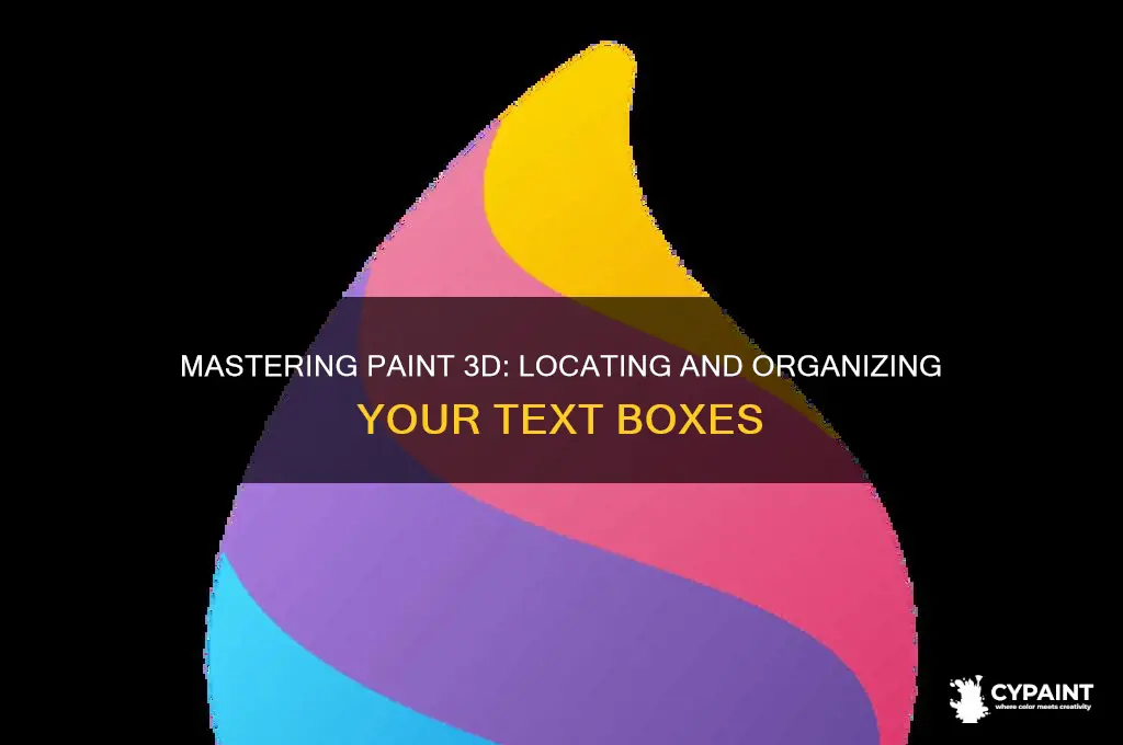 where do my text boxes go in paint 3d