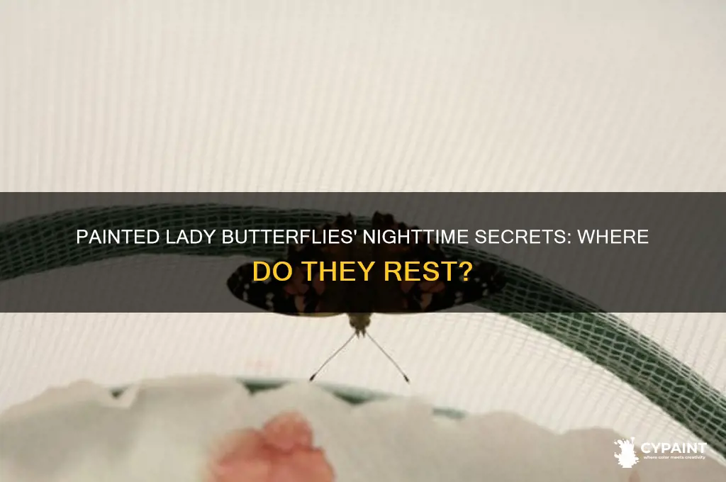 where do painted lady butterflies go at night