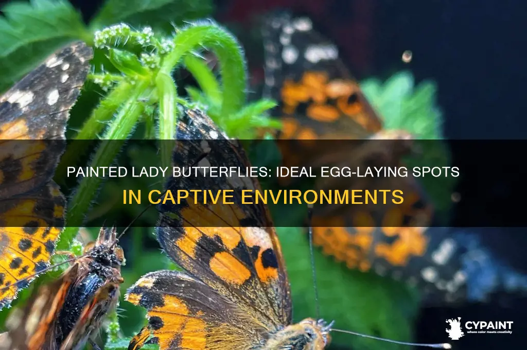 where do painted lady butterflies lay eggs in cage