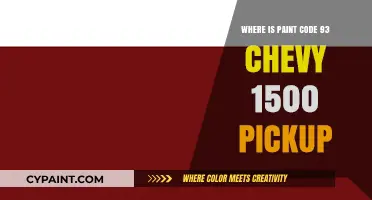Finding Paint Code for 1993 Chevy 1500 Pickup Truck Location