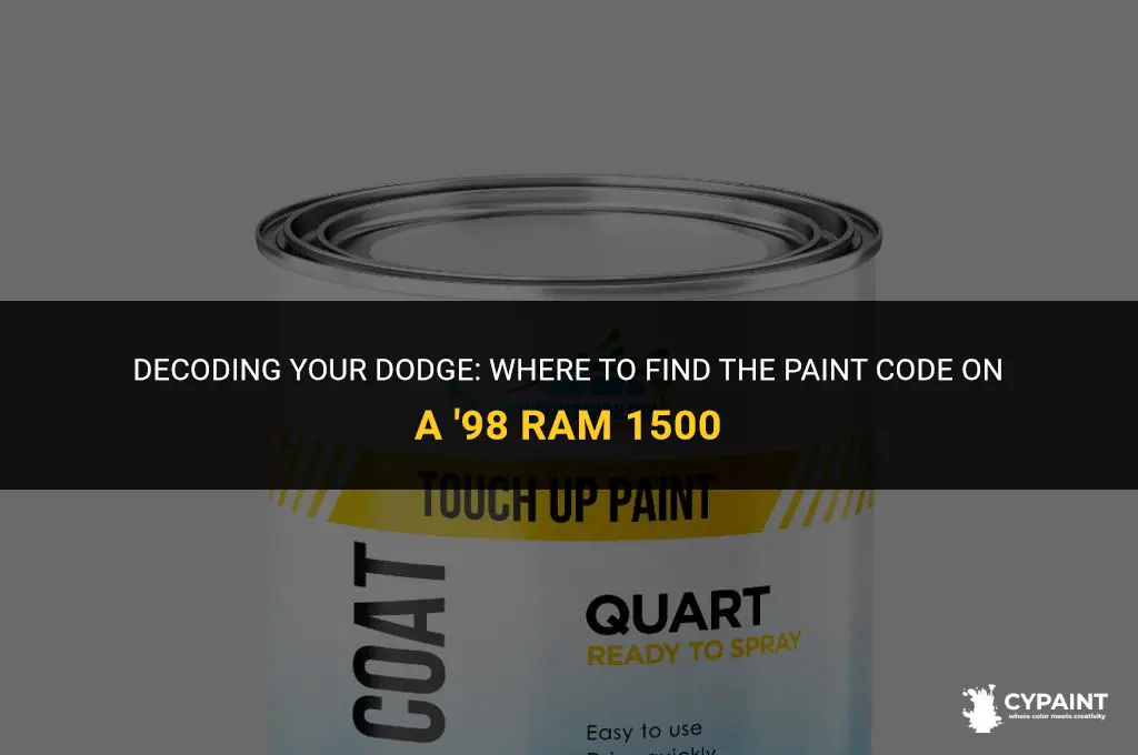 where is paint code located on 98 dodge ram 1500