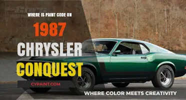 Chrysler Conquest 1987 Paint Code Location Guide