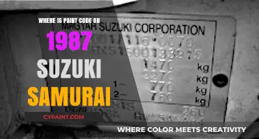 Finding the Paint Code on Your 1987 Suzuki Samurai: A Guide