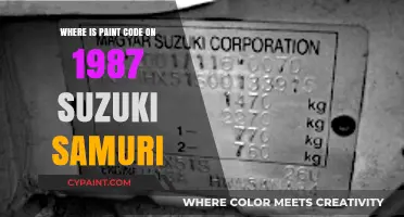 Locate Your 1987 Suzuki Samurai Paint Code: Quick Guide