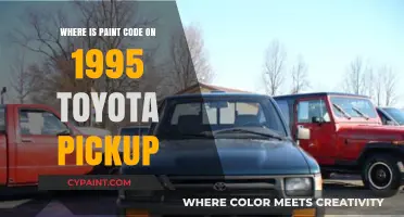 Finding the Paint Code on a 1995 Toyota Pickup Truck