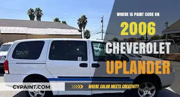 Finding the Paint Code on a 2006 Chevrolet Uplander