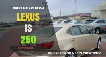Finding the Paint Code on Your 2007 Lexus IS 250
