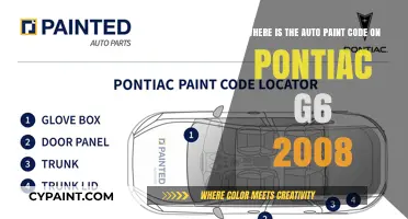 Decoding the Auto Paint Code Location on 2008 Pontiac G6