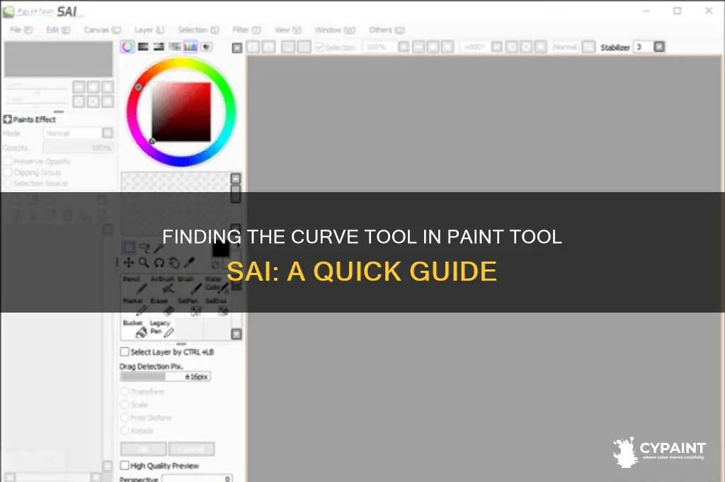 where is the curve tool in paint tool sai
