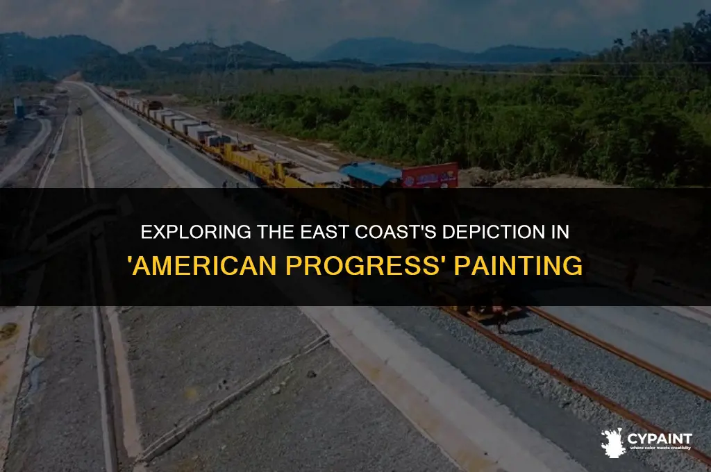 where is the east coast in the painting american progress