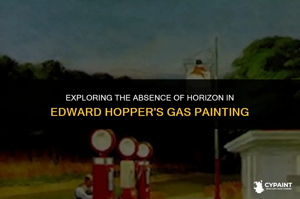 where is the horizontal line the gas edward hopper painting
