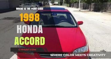 Finding the Paint Code on a 1998 Honda Accord: A Guide