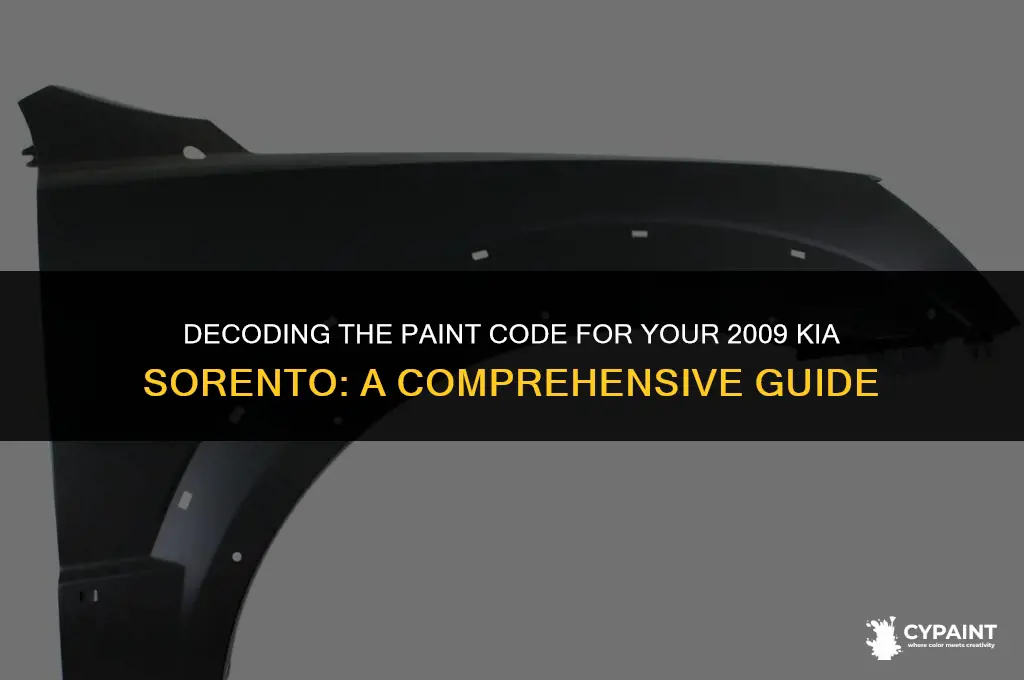 where is the paint code for a 2009 kia sorento