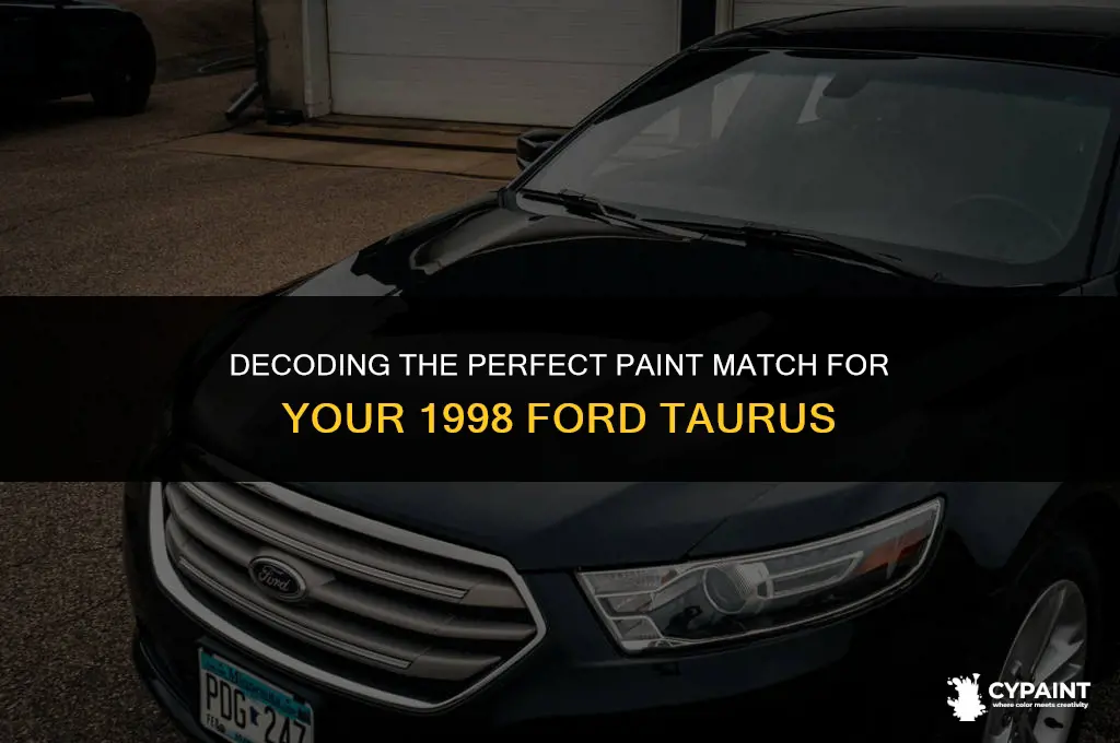 where is the paint code for my 1998 ford taurus