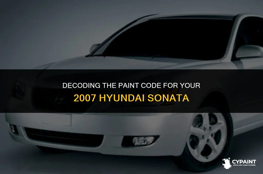 where is the paint code for my 2007 hyundia sonota