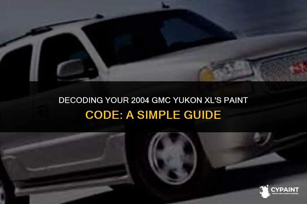 where is the paint code on 2004 gmc yukon xl