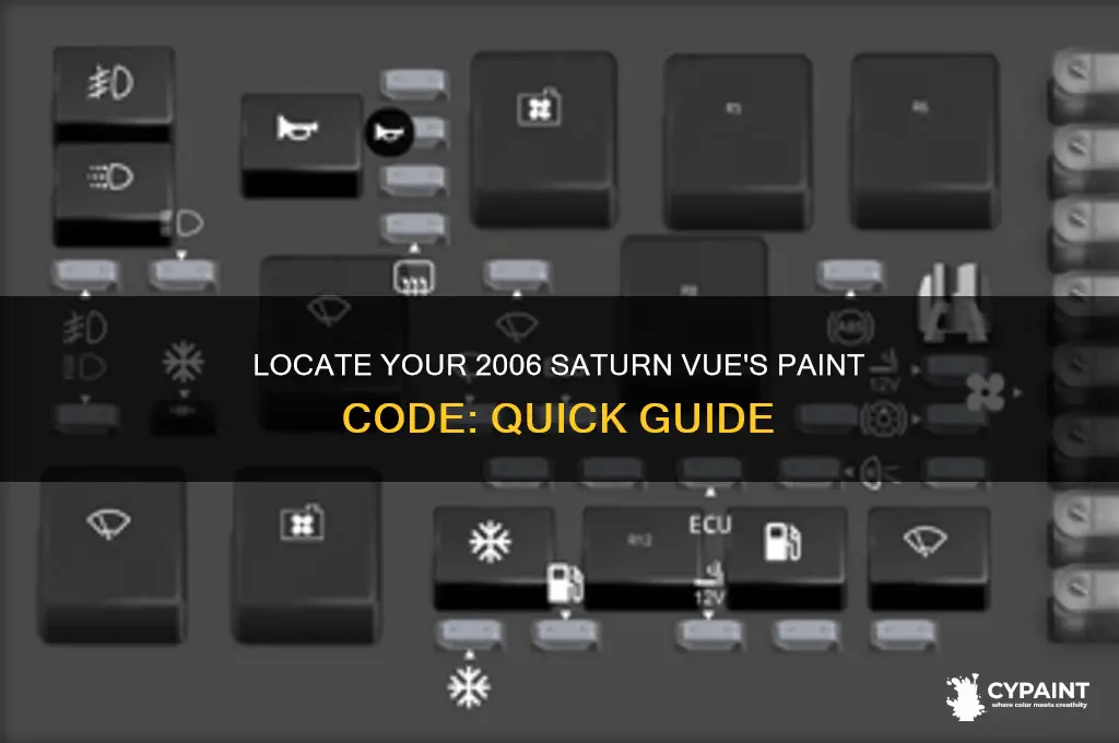 where is the paint code on 2006 saturn vue