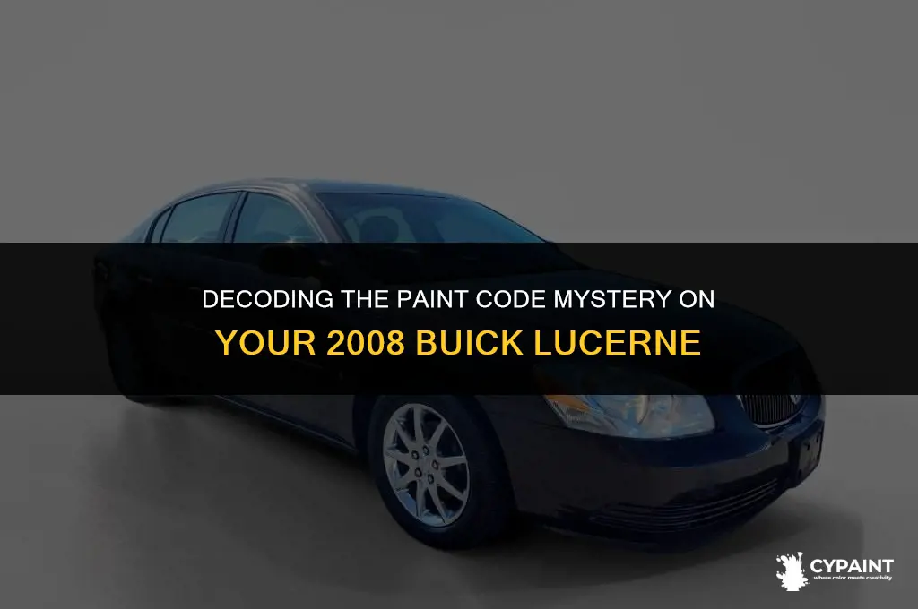 where is the paint code on a 08 buick lucerne