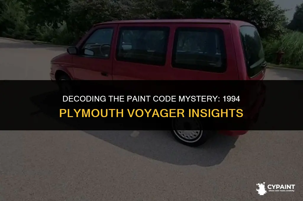 where is the paint code on a 1994 plymouth yoyager